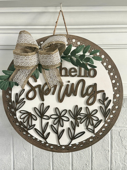 HELLO SPRING DOOR SIGN