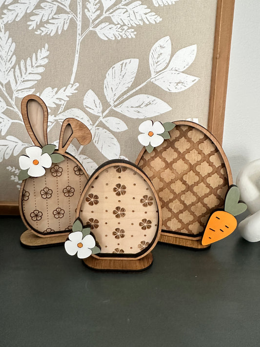 WOODLAND EASTER BUNNY & EGG SET -A