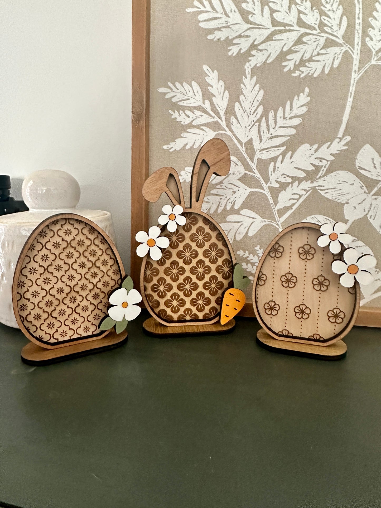 WOODLAND EASTER BUNNY & EGG SET -B